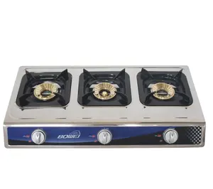 High quality happy home portable gas stove hot selling stainless steel 3 burner gas cooker cheap cooker kitchen appliance gas