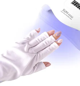 Sarung tangan setengah jari Anti radiasi Ultraviolet, sarung tangan Anti UV radiasi dapat digunakan kembali untuk Gel kuku