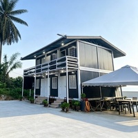 Edificio de Oficinas Modular Prefabricado de 20 Pies con Muro Cortina de Vidrio, Transpirable, Moderno, de Bajo Costo, Pequeño, Desmontable, para Sala de Estar u Hotel