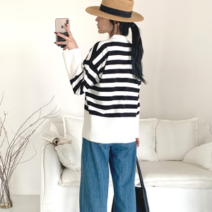 <span class=keywords><strong>Cardigan</strong></span> Invernale Personalizzato con Design a Righe Nere, Manica Lunga, Chiusura con Singolo Bottone, 100% <span class=keywords><strong>Cotone</strong></span> per Donna - Product Image 5