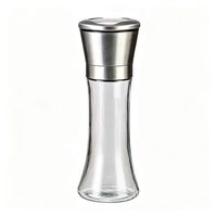 Bouteille en verre haute avec moulin en plastique, kit moulin à sel et poivre en plastique, bouteille en verre transparente avec bouchon moulin en plastique