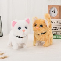 Jouet en peluche pour enfants transfrontalier, chat électrique interactif qui marche et miaule, animal électronique rembourré en coton PP, cadeau pour hommes et femmes
