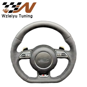 Volant sport en cuir à fond plat, ensemble de modification intérieure, amélioration compatible avec les modèles Audi A3 A4 <span class=keywords><strong>A5</strong></span> A6 A7 Q3 Q5 Q7 - Product Image 3