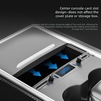 Station d'accueil centrale pour voiture avec charge rapide PD, hub USB Type-C et câble rétractable pour accessoires intérieurs Model 3/Y/YL