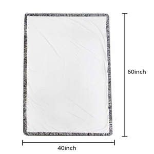 RubySub 40*60 pouces flanelle personnalisée vierge Sublimation impression rétro <span class=keywords><strong>tapisserie</strong></span> frange jeter couverture - Product Image 2
