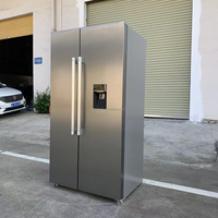 Réfrigérateur BCD-570 à double porte, 220V, couleur argent, grande capacité, refroidissement par air, sans givre, panneau en acier inoxydable, R600a, pour la maison et l'hôtel