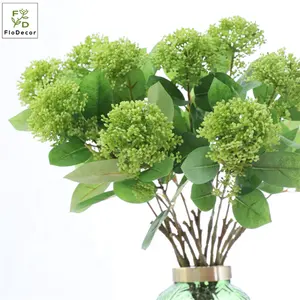 Hot Selling Artificial Sedum Green Berry Branch Plastic Succulent Stems Real Touch For Wedding Bouquet Decoration