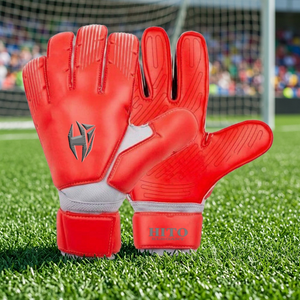 Professional Goalkeeper Gloves German Latex 4mm Goalkeeper Gloves Soccer Ball Gloves Top Quality Backhand Emobbosed Full Finger - Product Image 2