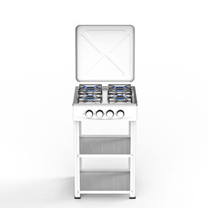 Cuisinière à <span class=keywords><strong>gaz</strong></span> multifonctionnelle avec cadre en émail, support <span class=keywords><strong>de</strong></span> table, 4 brûleurs et <span class=keywords><strong>couvercle</strong></span> - Product Image 1