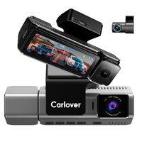 Caméra embarquée Carlover IPS 4K GPS Fisheye 3 canaux 5G WIFI, enregistreur vidéo de voiture caché à triple objectif, garantie 1 an