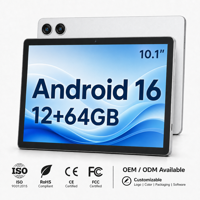 10.1 Inch 1280*800 High-Performance Android 16 Tablet PC 12GB RAM 64GB Storage 5000mAh Battery Gaming Business Tablet