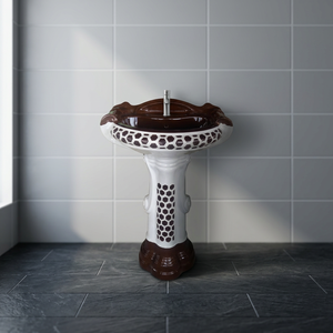 ชุดอ่างล้างหน้าแบบตั้งพื้นเซรามิกพิมพ์ลายสองสี Sterling Royal สำหรับห้องน้ำโรงแรม - Product Image 3