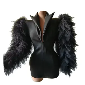 new fashion big sleeve Evening Birthday Jacket Outfit Women Dance Party Costume