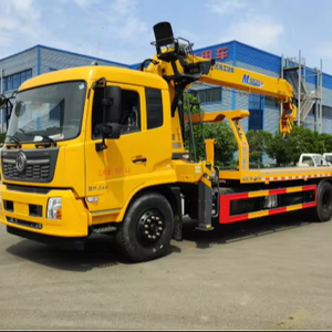รถยกพ่วงแบบพื้นเรียบ Dongfeng Kinland 245 แรงม้า 10 ตัน พร้อมเครนยืดหดได้ 4 ท่อน 8 ตัน สำหรับกู้ภัยบนท้องถนน 1 คัน ลากได้ 2 คัน - Product Image 1