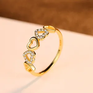 प्यार इंतजार स्क्रिप्ट दिल डिजाइन चांदी सर्कल प्यार प्रतीक अंगूठी