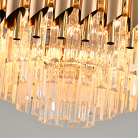 Lampe à LED en cristal de couleur or noir moderne pour l'intérieur Ventilateur de plafond avec moteur à courant continu et télécommande Accessoire d'intérieur décoratif