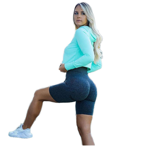 Pantalons de yoga de sport respirants et sans couture pour femmes Lanyu, leggings de sport extensibles dans les quatre sens, motif uni, leggings de sport actifs - Product Image 3