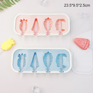 Tùy chỉnh bán buôn DIY Khay Đá Khuôn phong cách mới với bìa 4 Silicone khuôn kem có nắp đậy - Product Image 6