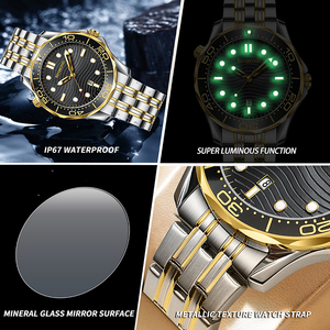 Reloj Deportivo Binbond 2820 de Alta Gama, con Calendario, Luminoso, Resistente al Agua, de Cuarzo, Acero y Silicona, para Hombre, de Negocios - Product Image 6