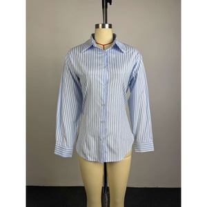 Nuova Collezione 2026: Camicia a Righe Traspirante con Lacci Posteriori, Vestibilità Slim, per Ufficio e Pendolari, Manica Lunga <span class=keywords><strong>Blu</strong></span> e Bianca - Product Image 5