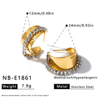 Boucles d'oreilles de luxe légères de haute qualité, design élégant, forme en C, creuses, accessoires de style tendance TGES9230