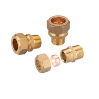 Fitting Ferrule Kuningan Tekanan Tinggi, Adaptor Sambungan Cepat Ulir Jantan, Fitting Pipa Tembaga untuk Sistem Kolektor Surya