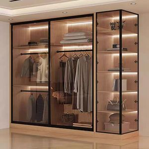 <span class=keywords><strong>Armadio</strong></span> moderno con <span class=keywords><strong>specchio</strong></span> scorrevole e porte in vetro di lusso nero camera da letto <span class=keywords><strong>armadio</strong></span> personalizzabile - Product Image 3
