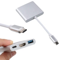 Bộ Chuyển Đổi USB C Sang HDMI 3 Trong 1 Hub Sang 4K HDMI USB C Cổng Sạc USB 3.0 Cho MacBook Cho iPad
