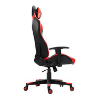 Chaise de jeu de bureau à dossier haut, chaise de course rouge pivotante réglable et confortable pour jeux informatiques, chaise de jeu pour PC