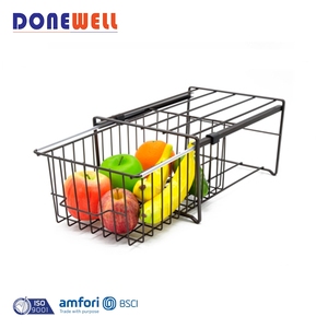 metal storage basket home organizer basket drawer stretch cabinet storage vegetable fruit basket