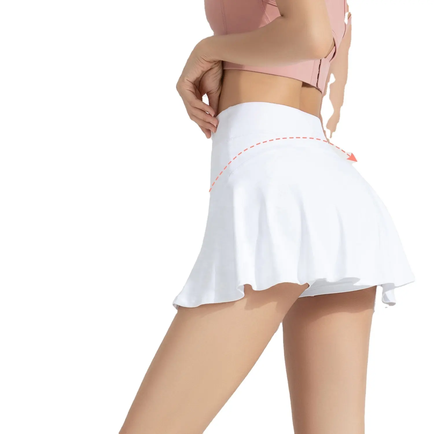 New Women Yoga Skirt with Lining Shorts Plain Colors Tennis Skirt Quick Dry Running Skirt Baseball Sports Girl Bottom Wear