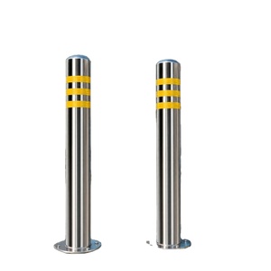 Barrera de Seguridad para Carreteras Urbanas y Estacionamientos, Protección de Advertencia, Bolardo Anticollisión Reflectante de Acero Inoxidable - Product Image 1