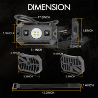 Luz LED de Domo para UTV de 12V con Interruptor, Montaje con Abrazadera para Barra Antivuelco de 1.5 - 2.0 Pulgadas, Modos de Luz Dual Blanca y Roja, Haz de Luz Amplio