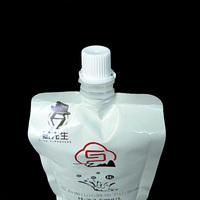 Sachets à bec verseur blanc laiteux imprimés par gravure personnalisée, anti-fuite, réutilisables, en PE, avec bec verseur central, recyclables, thermoscellables
