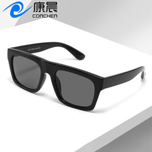 Gafas de Sol Cuadradas Extra Grandes Estilo Europeo, Montura Negra de PC, Protección UV400, Unisex, para Pesca, Viajes, Conducción, Moda - Product Image 5
