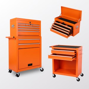Caja de Herramientas Rodante 2 en 1 con 8 Cajones, Directo de Fábrica, Carro de Herramientas Metálico Desmontable con Ganchos Laterales para Garaje, Taller de Reparaciones - Product Image 2