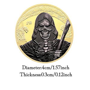 Prajurit Ksatria koin emas perak disepuh koleksi koin Memorial Hadiah Halloween Wizard Ruit koleksi prajurit timbul - Product Image 2