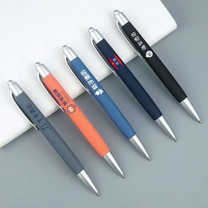 09 Factory Production Cheap Matte Rubber Advertising Plastic Ballpen Promotional Gift Ballpoint <b>Pen</b> With Custom Logo - Product Image 4