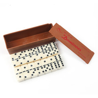 Jeu de dominos professionnel personnalisé double six, jeu de dominos personnalisé avec logo, boîte en plastique de couleur avec logo, fabrication