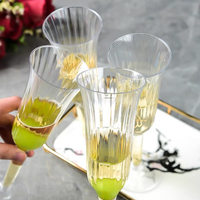Gobelets à Champagne en plastique à bords, verres à vin transparents avec bords pour Table de mariage décorative
