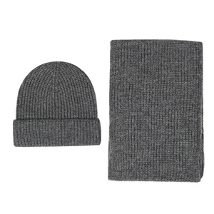 Bonnet d'hiver en tricot chaud pour femmes Bonnet pour hommes par temps froid Bonnet et <span class=keywords><strong>gant</strong></span> de couleur unie Ensemble bonnet cache-cou Ensemble deux pièces - Product Image 3