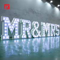 Lettres lumineuses géantes personnalisées pour mariage, décoration de mariage, lettres lumineuses géantes de 4 pieds et 5 pieds, ampoules RGB, enseigne lumineuse