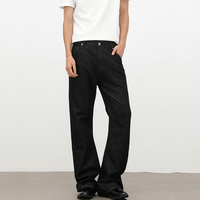Jean évasé en denim couleur cowboy original - Pantalon long polyvalent coupe droite ample style rétro américain pour homme