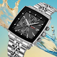 Montre chronographe professionnelle pour hommes 48mm Big Face Date Chronomètre 30m Bracelet en acier inoxydable résistant à l'eau logo personnalisé