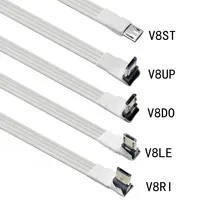 Câble adaptateur micro USB mâle FPC FPV FFC USB blanc super plat, flexible, à angle de 90 degrés, 1M-3M, pour la charge et le transfert de données