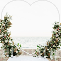 Arche de mariage en métal en forme de cœur, support de toile de fond doré en forme de cœur pour la cérémonie de mariage, la fête, la décoration de photomaton