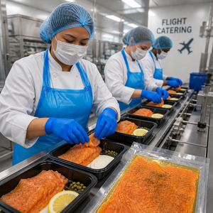 Fette di Salmone Affumicato a Freddo di Grado E, 100% Disossato e Senza Pelle, su Cartoncino Dorato per Chef Professionisti - Product Image 5