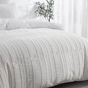 Juego de Funda Nórdica de Microfibra Blanca, Tejido de Pelo Cortado, Sólido, para el Hogar, 3 Piezas - Product Image 3