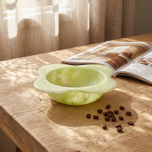 Décoration de table classique de luxe pour la maison, bol à salade et à fruits en résine polie, fait main, multicolore, logo personnalisé, passe au lave-vaisselle - Product Image 1