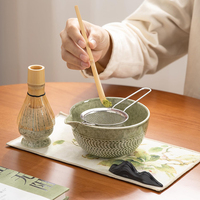 Kit d'accessoires matcha de haute qualité bol à thé en céramique traditionnel 100 broches fouet cuillère en bambou et plus ensemble pour les amateurs de matcha